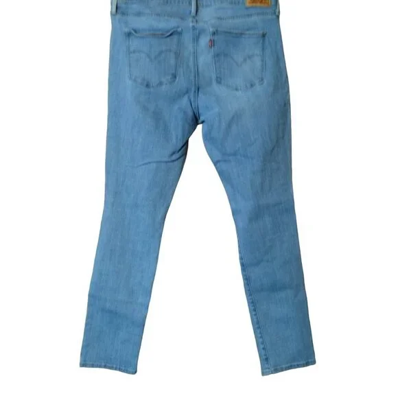 Levi’s Women's Size 33 Slimming Skinny Distressed Light Blue Mid-Rise Jeans - Picture 6 of 6